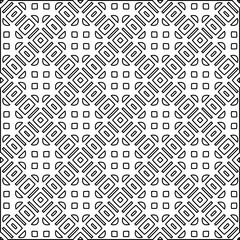
White background with black lines. Modern stylish abstract texture. Repeating geometric shapes from striped elements.