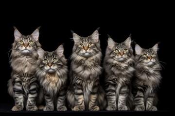 Fototapeta na wymiar purebred cats. purebred cats. Home cat with a Kurilian Bobtail. Generative AI
