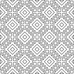 
White background with black lines. Modern stylish abstract texture. Repeating geometric shapes from striped elements.