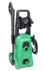 Portable electric high pressure washer on white