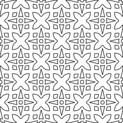 
White background with black lines. Modern stylish abstract texture. Repeating geometric shapes from striped elements.