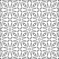 
White background with black lines. Modern stylish abstract texture. Repeating geometric shapes from striped elements.
