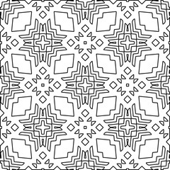 
White background with black lines. Modern stylish abstract texture. Repeating geometric shapes from striped elements.