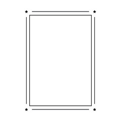 Frame border vertical abstract outline shape icon for decorative vintage doodle element for design in vector illustration