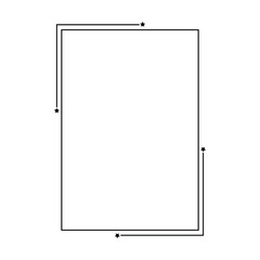 Frame border vertical abstract outline shape icon for decorative vintage doodle element for design in vector illustration