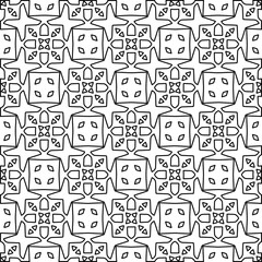 
White background with black lines. Modern stylish abstract texture. Repeating geometric shapes from striped elements.