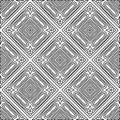 
White background with black lines. Modern stylish abstract texture. Repeating geometric shapes from striped elements.