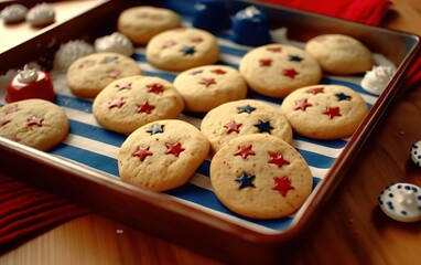 Freshly baked cookies us flag