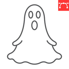 Ghost line icon, halloween and holiday, horror vector icon, boo vector graphics, editable stroke outline sign, eps 10.