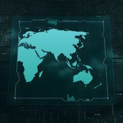 Square Earth Technology HUD UI Map
