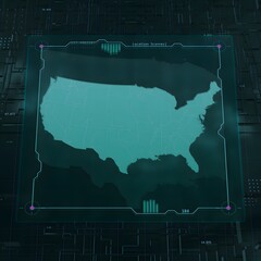 USA Digital HUD UI Square Map