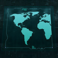 Earth Technology HUD UI Square Map