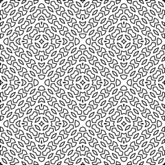 
White background with black lines. Modern stylish abstract texture. Repeating geometric shapes from striped elements.