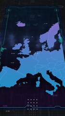 Europe Digital HUD UI Map