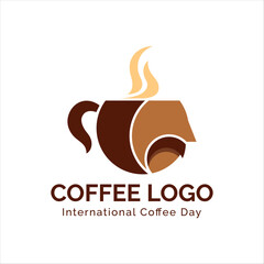 Free vector coffee logo element and coffee accessories vector art Illustration