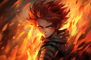 Anime boy with a big facial expression