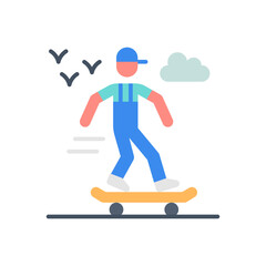 Skateboarding icon in vector. Illustration