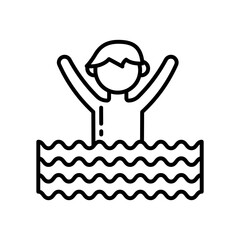 Swimming icon in vector. Illustration
