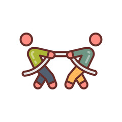 Tug of War icon in vector. Illustration