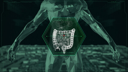 Human Intestines HUD UI Technology Scanner