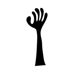 zombie hands. Scary zombie hands silhouettes black 