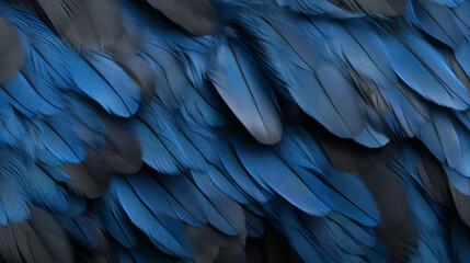 Fototapeta premium A vibrant close-up of a blue bird's feathers