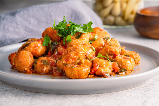 Turkish traditional food bulgur garlic meatball. Fellah meatball