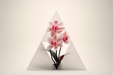 Triangle Prism with Orchids, Generative AI