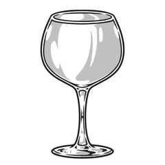 Wine glass detailed element monochrome
