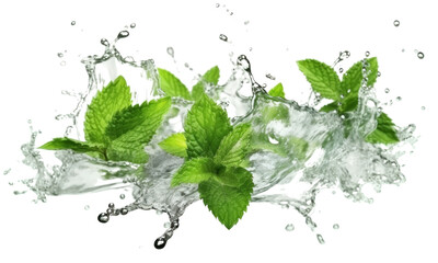 fresh mint in water © i am png