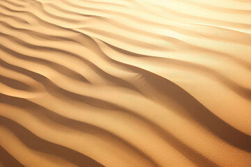Fototapeta na wymiar Sand Texture With Golden Light And Shadows. Generative AI