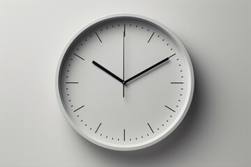 Modern Wall Clock: Time in Simplicity on Gray, Generative AI