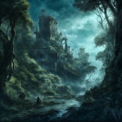 overgrown jungle castle