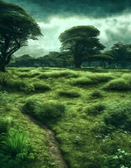 trees in the forest bog