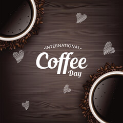 Free vector International day of coffee top view
