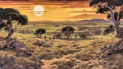 landscape in the savannah