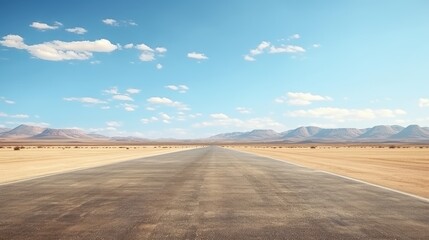 Empty asphalt road, Adventure road in desert - obrazy, fototapety, plakaty