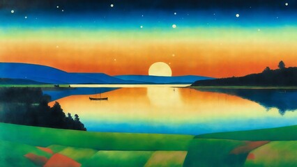 view of the lake minimal style