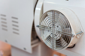 iron metal cooler for industrial coffee machine cooling. fan with iron blades for blowing hot air