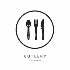 Logo vector design for business. Cutlery logos.