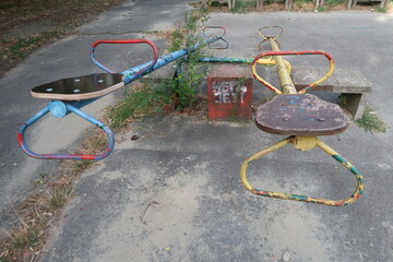 Old seesaw in the park