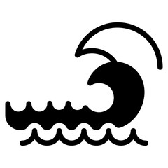  Sea waves glyph icon