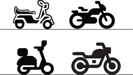 Pedal Power  4 Bike Icon Pack  EPS Vector Illustration icon illustration eps file motorbike vector