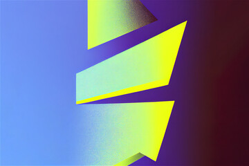  art illustration of a color triangular shape, dark violet and yellow, playing with light and shadow, folded planes, early computer art, abstract