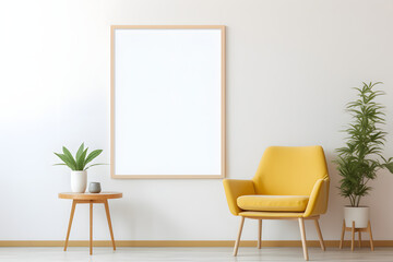 Contemporary Living Room Picture Frame Mockup, generative, ai