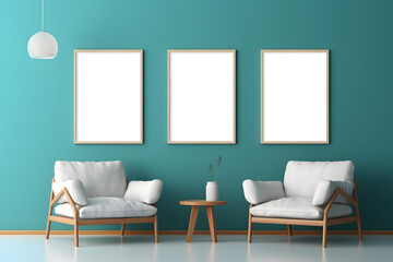 Minimalist Interior Showcase Frame Mockup, generative, ai
