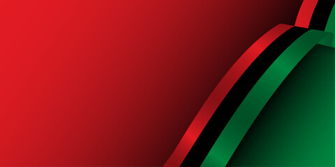 Pan-African flag colored gradient banner. Pan african flag ribbon on left side with copy space. Juneteenth banner. Vector Illustration. EPS 10.
 - obrazy, fototapety, plakaty
