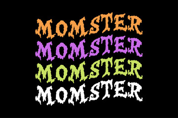 Momster Retro Groovy Funny Halloween T-Shirt Design