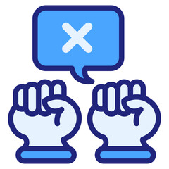 Obraz premium Demonstration blue icon