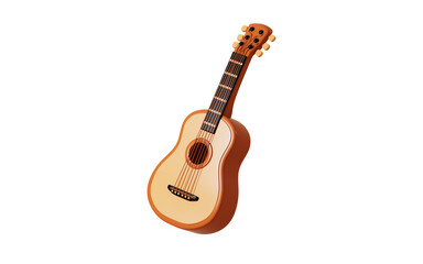Fototapeta premium Cartoon guitar model, 3d rendering.